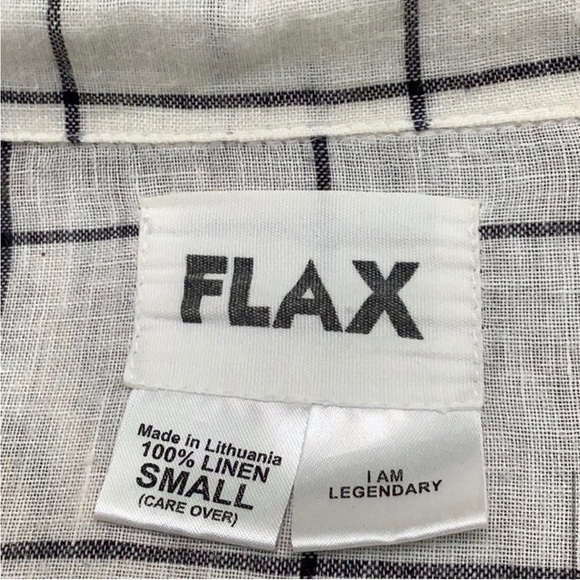 Flax Black &White Windowpane Print Button-Down Top - Picture 4 of 13